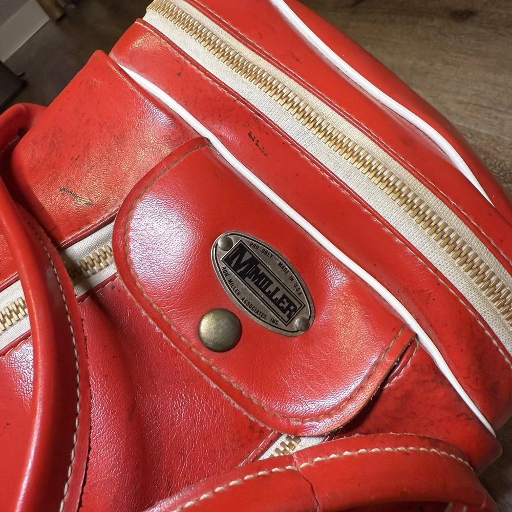 Vintage‎ Houston Open Golf Coca Cola Leather Duffel Bag Red White 50s 60s Talon